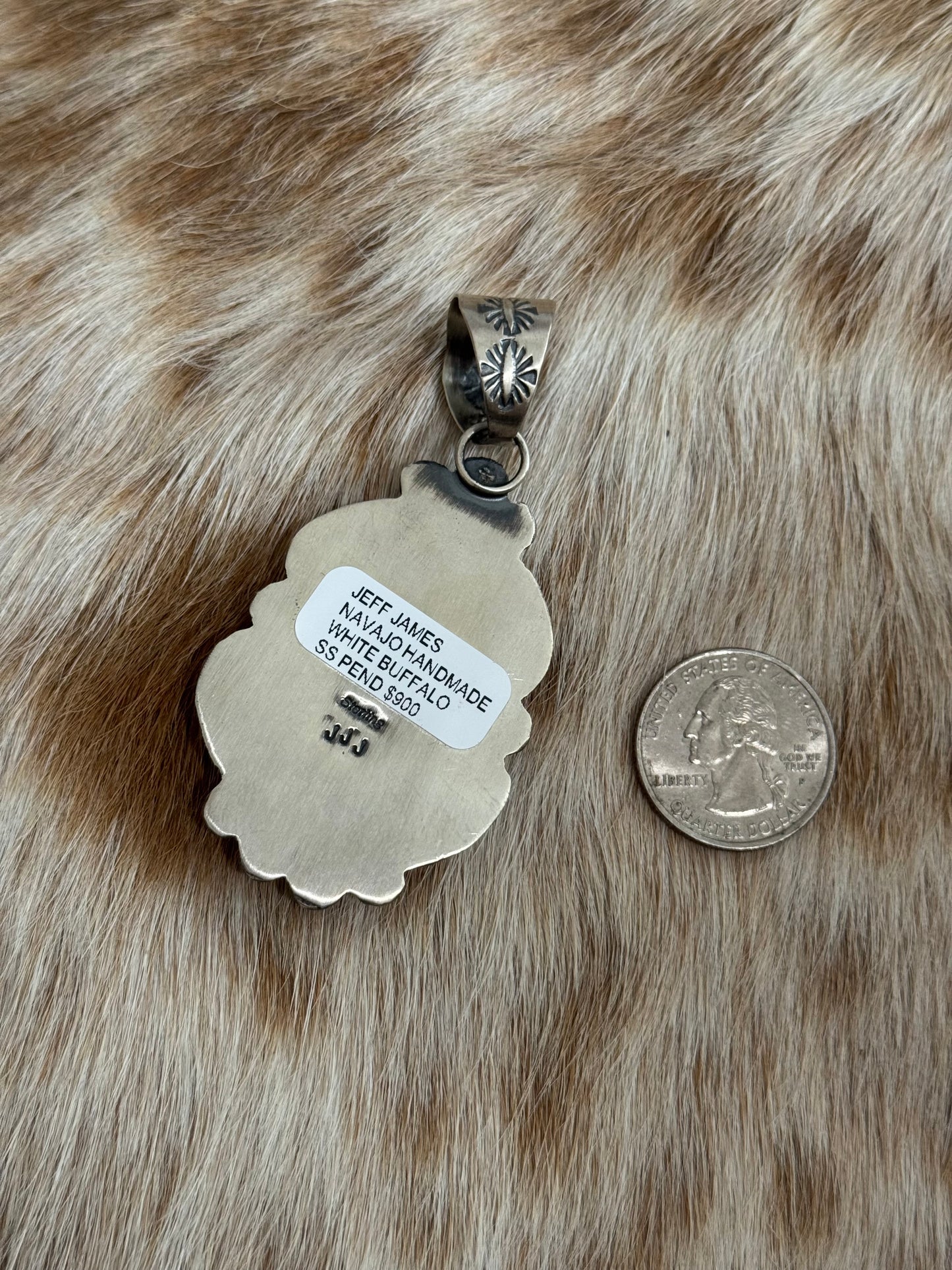 Large White Buffalo Pendant