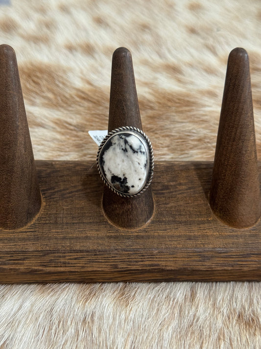 White Buffalo Adjustable Ring