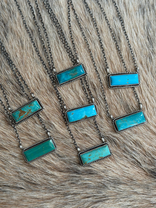 Kingman Turquoise Bar Necklace