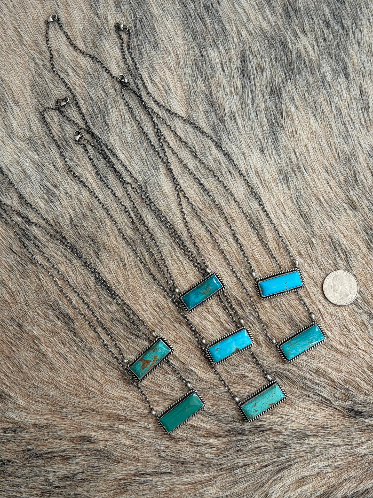 Kingman Turquoise Bar Necklace