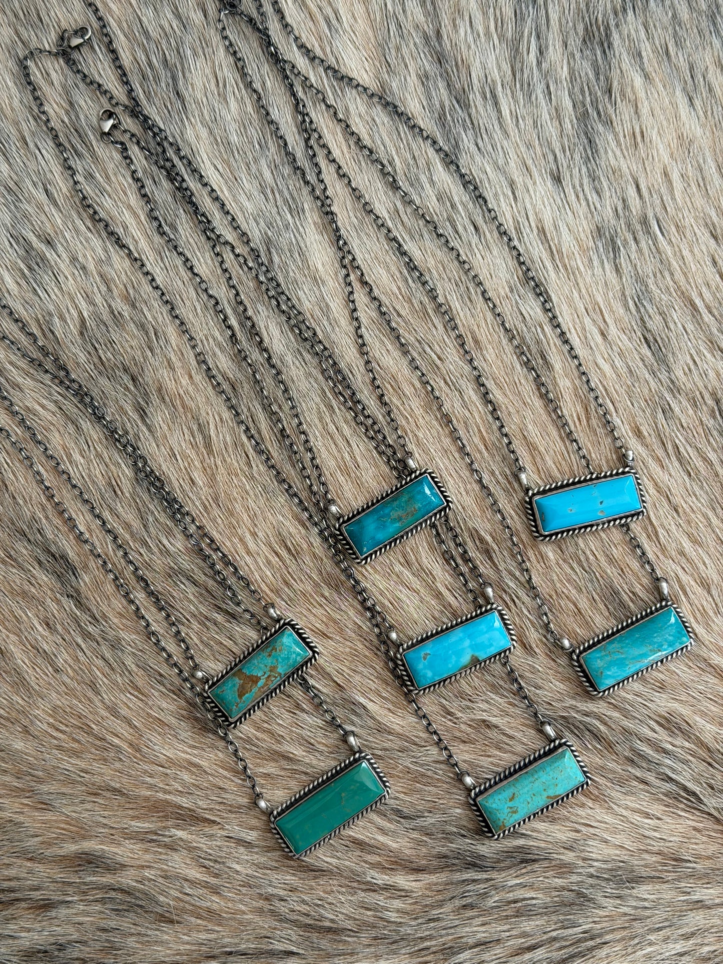 Kingman Turquoise Bar Necklace