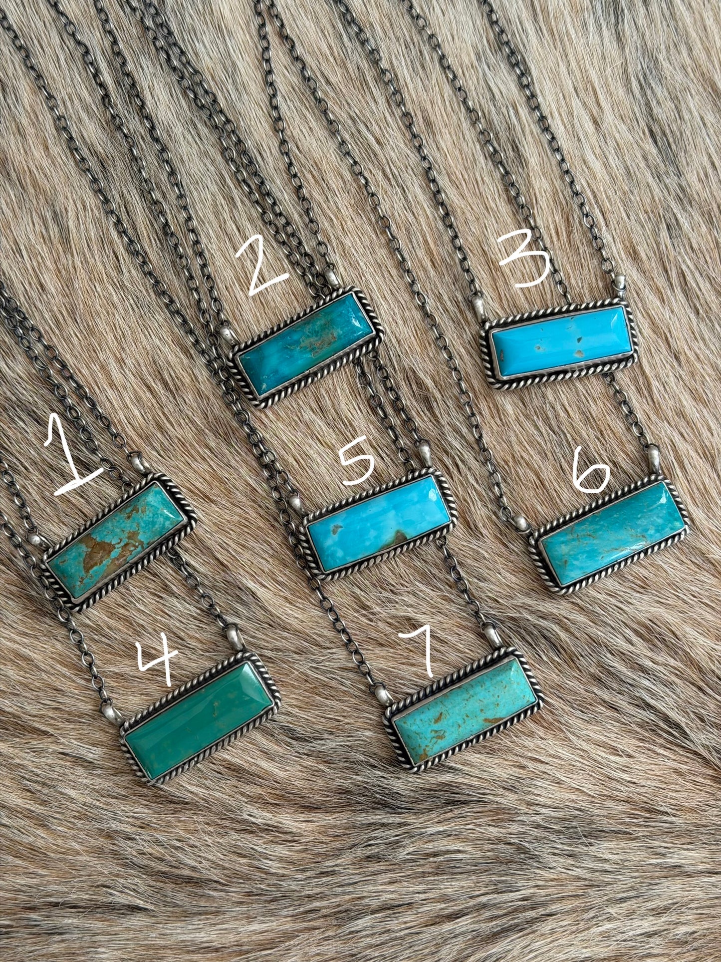 Kingman Turquoise Bar Necklace