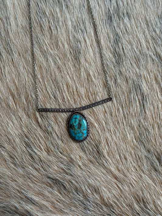 Vintage 16" Turquoise Bar Necklace