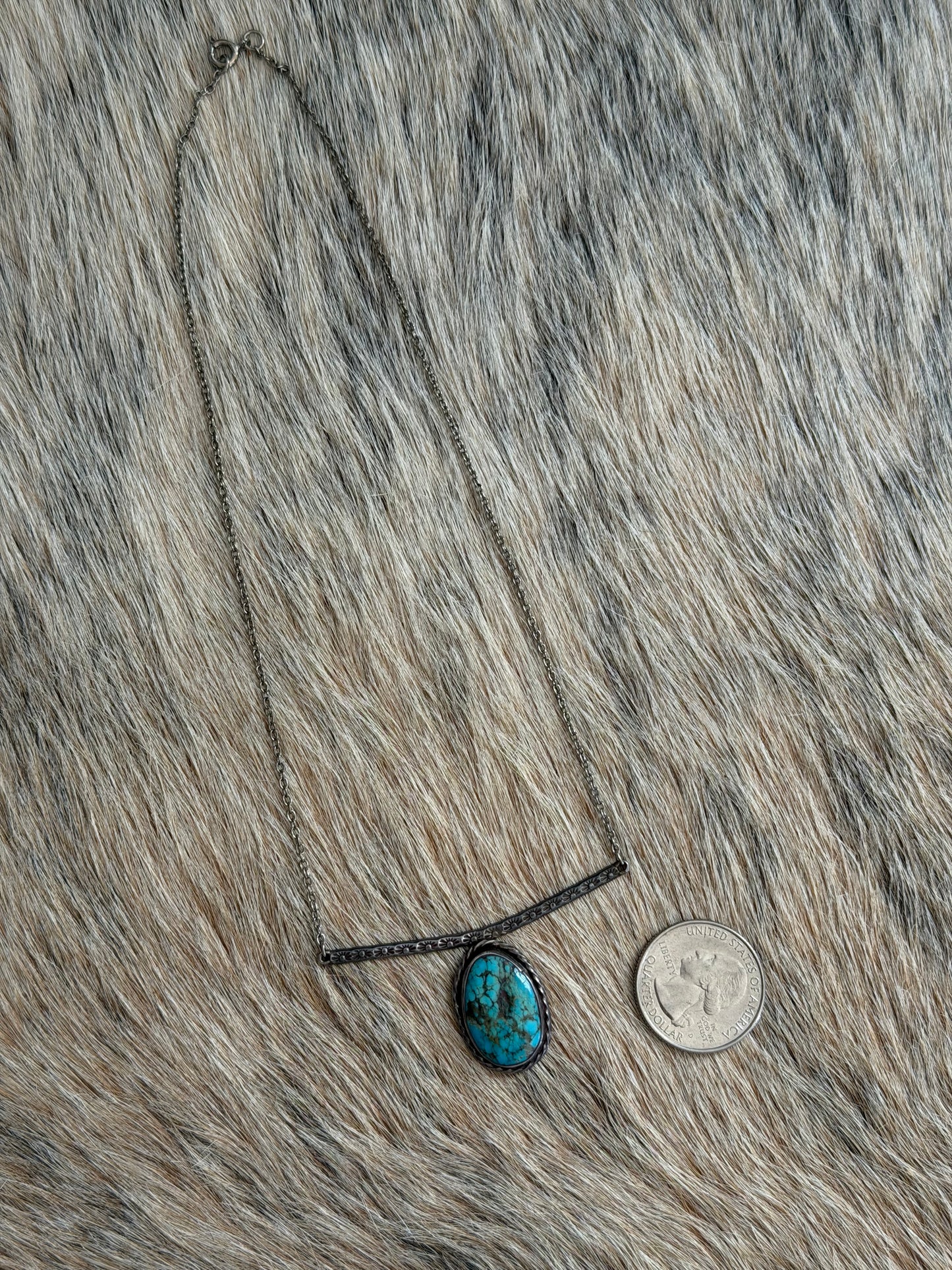 Vintage 16" Turquoise Bar Necklace