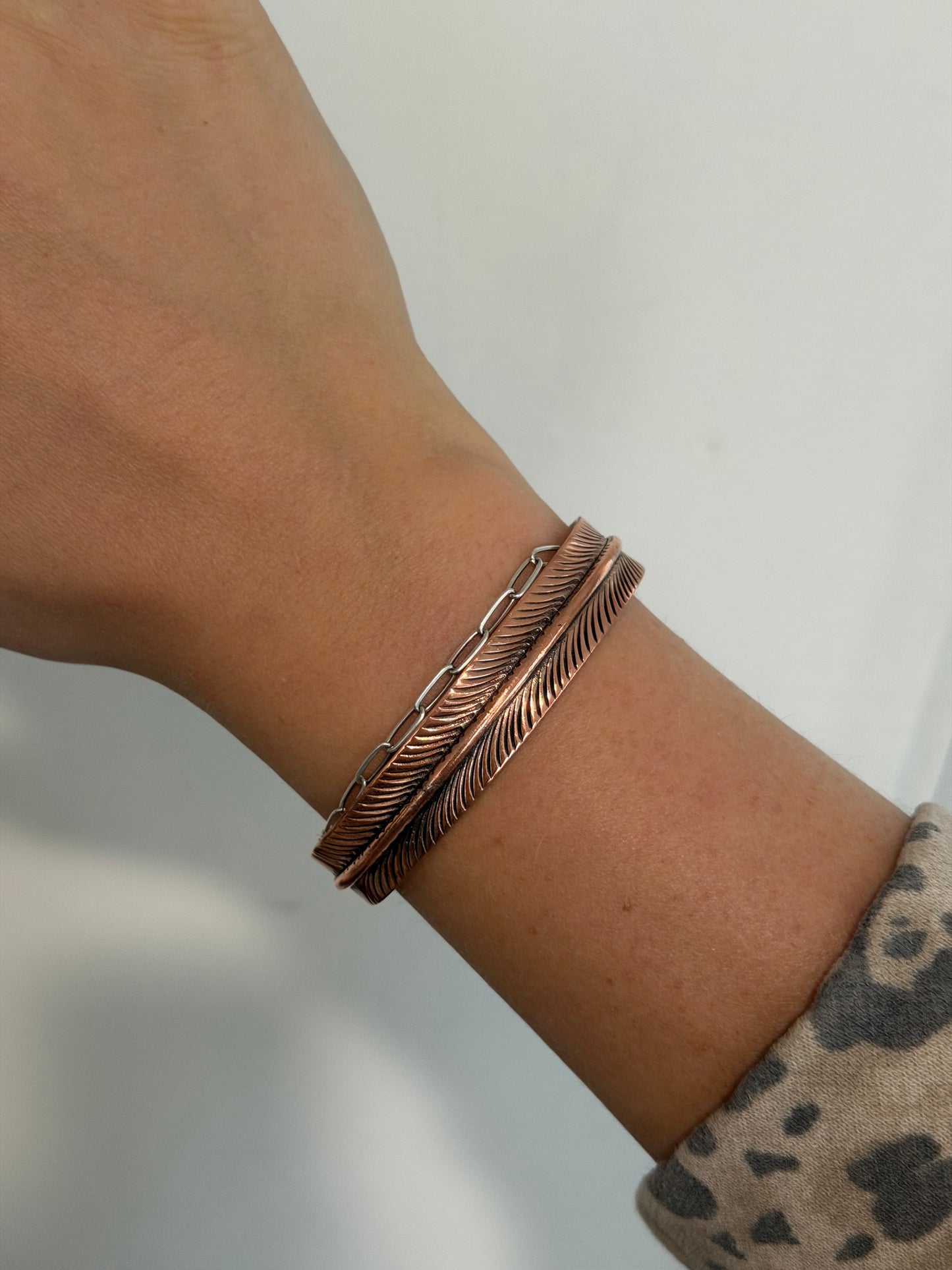 Feather Copper Cuff