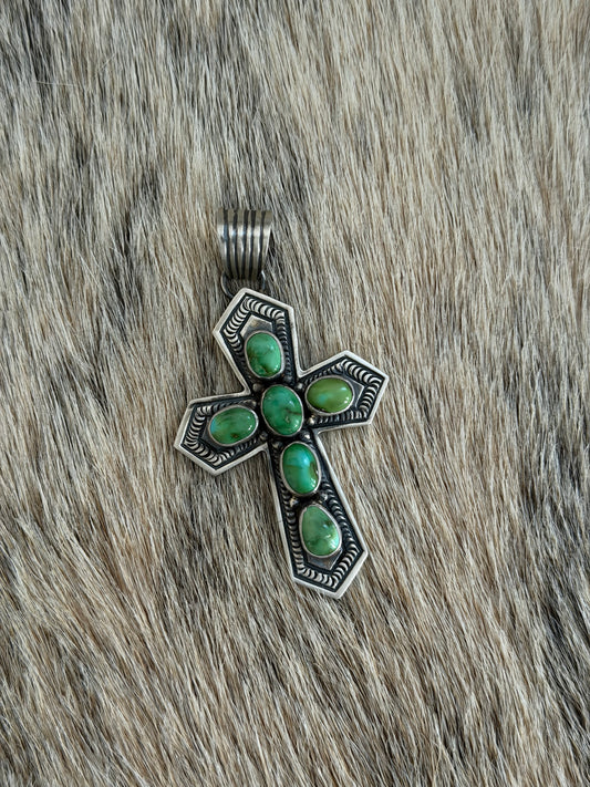 Sonoran Gold Turquoise Cross Pendant