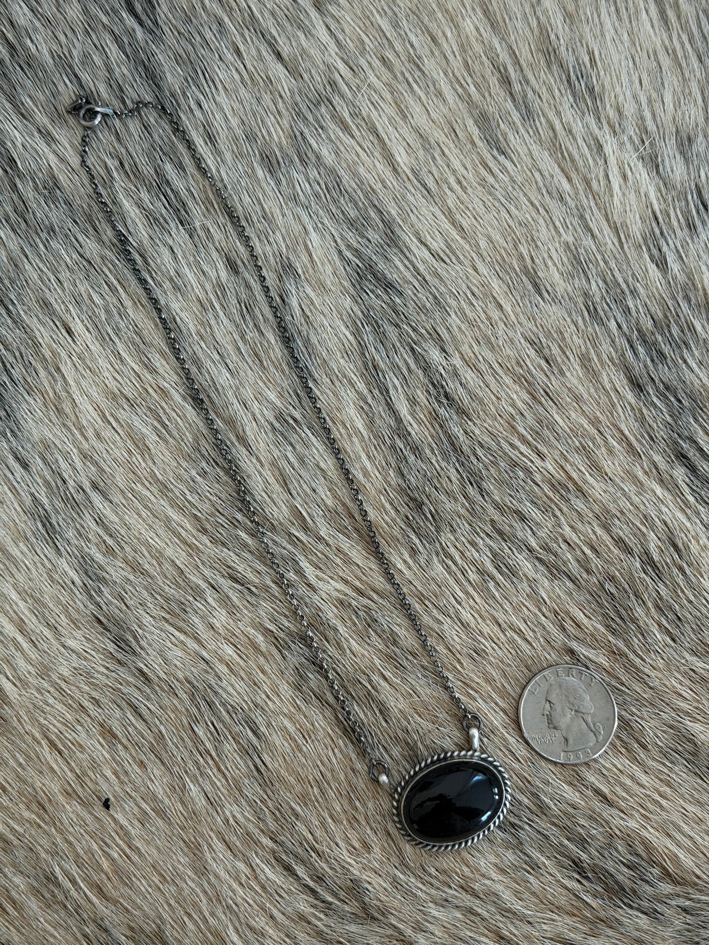 Black Onyx Bar Necklace