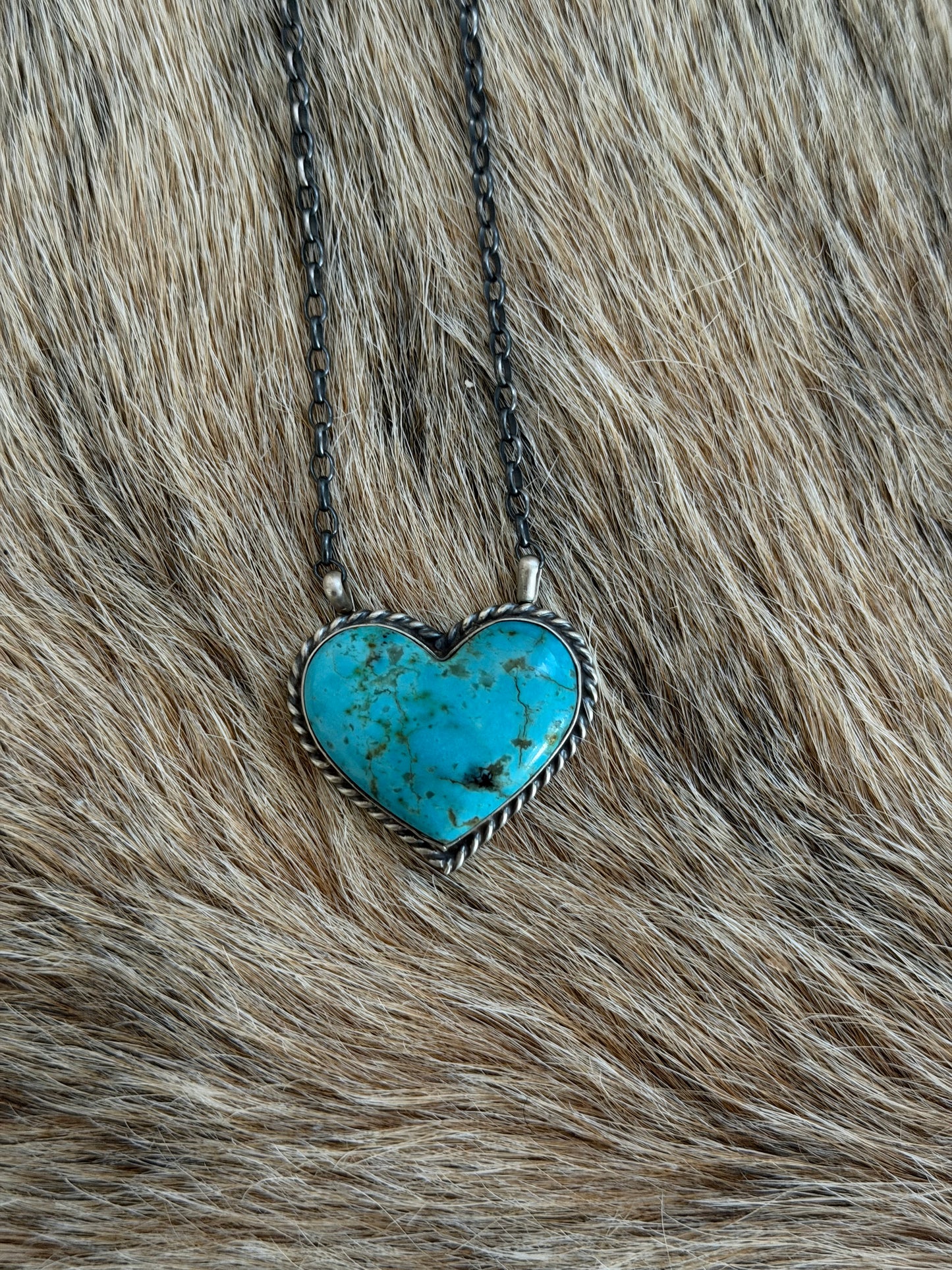 Kingman Turquoise Heart Necklace