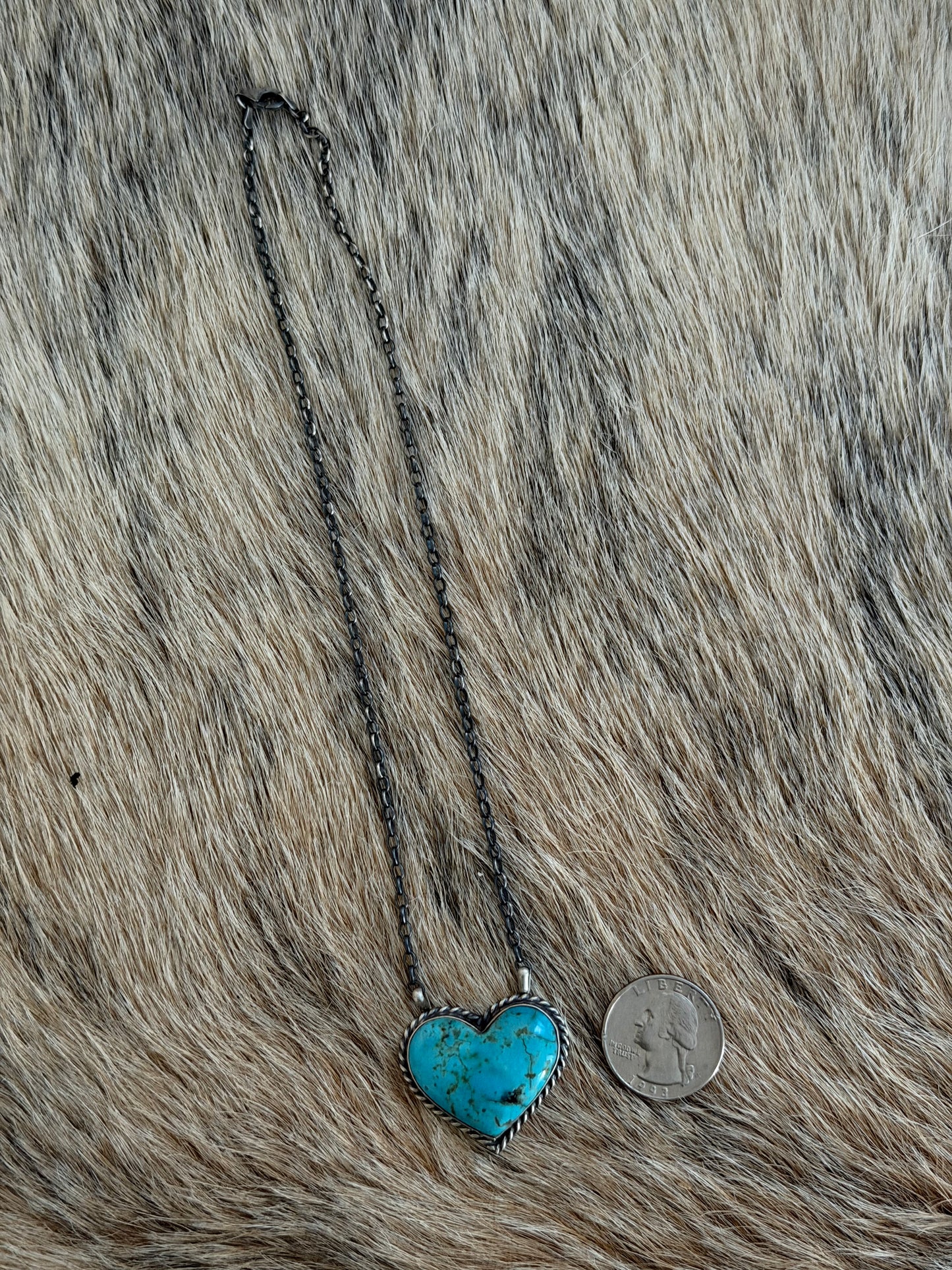 Kingman Turquoise Heart Necklace