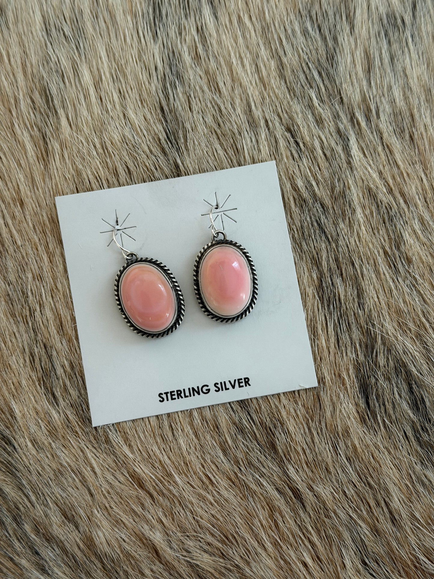 Pink Conch Dangle Earrings