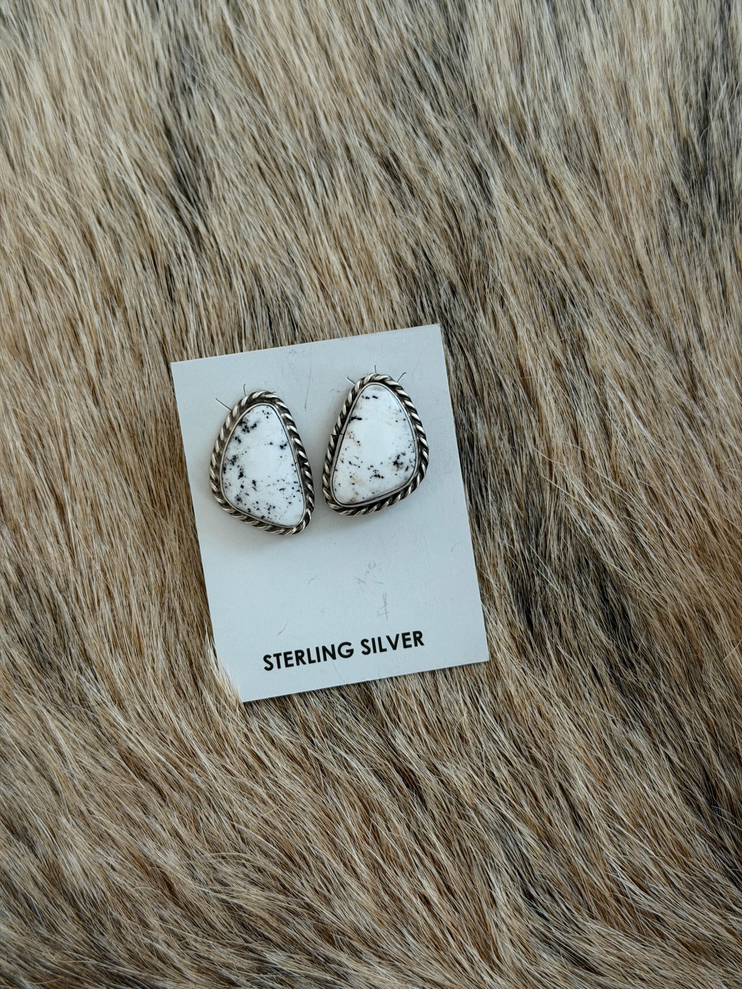 White Buffalo Stud Earrings