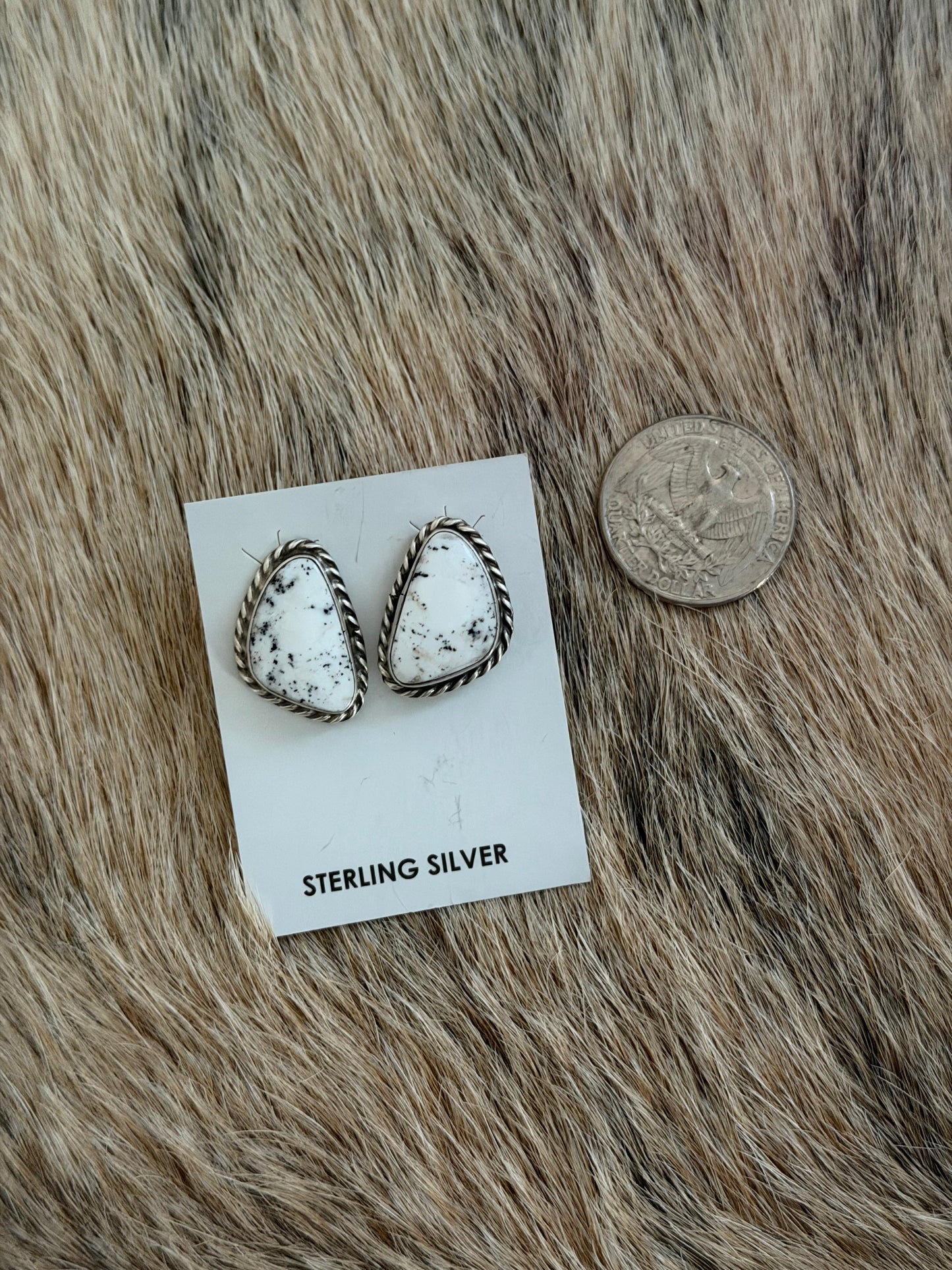 White Buffalo Stud Earrings