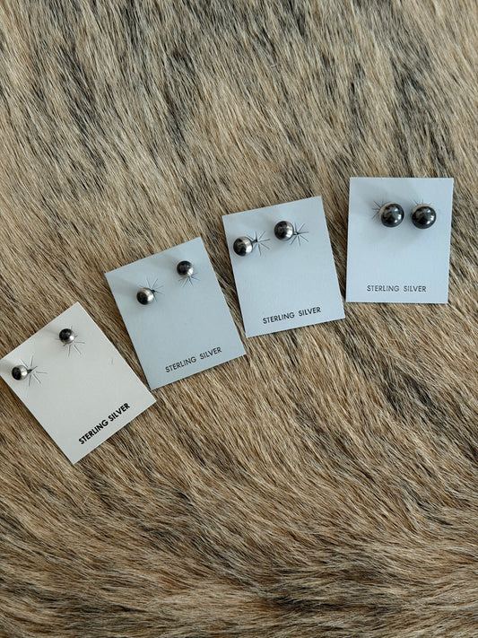 Sterling Pearl Stud Earrings