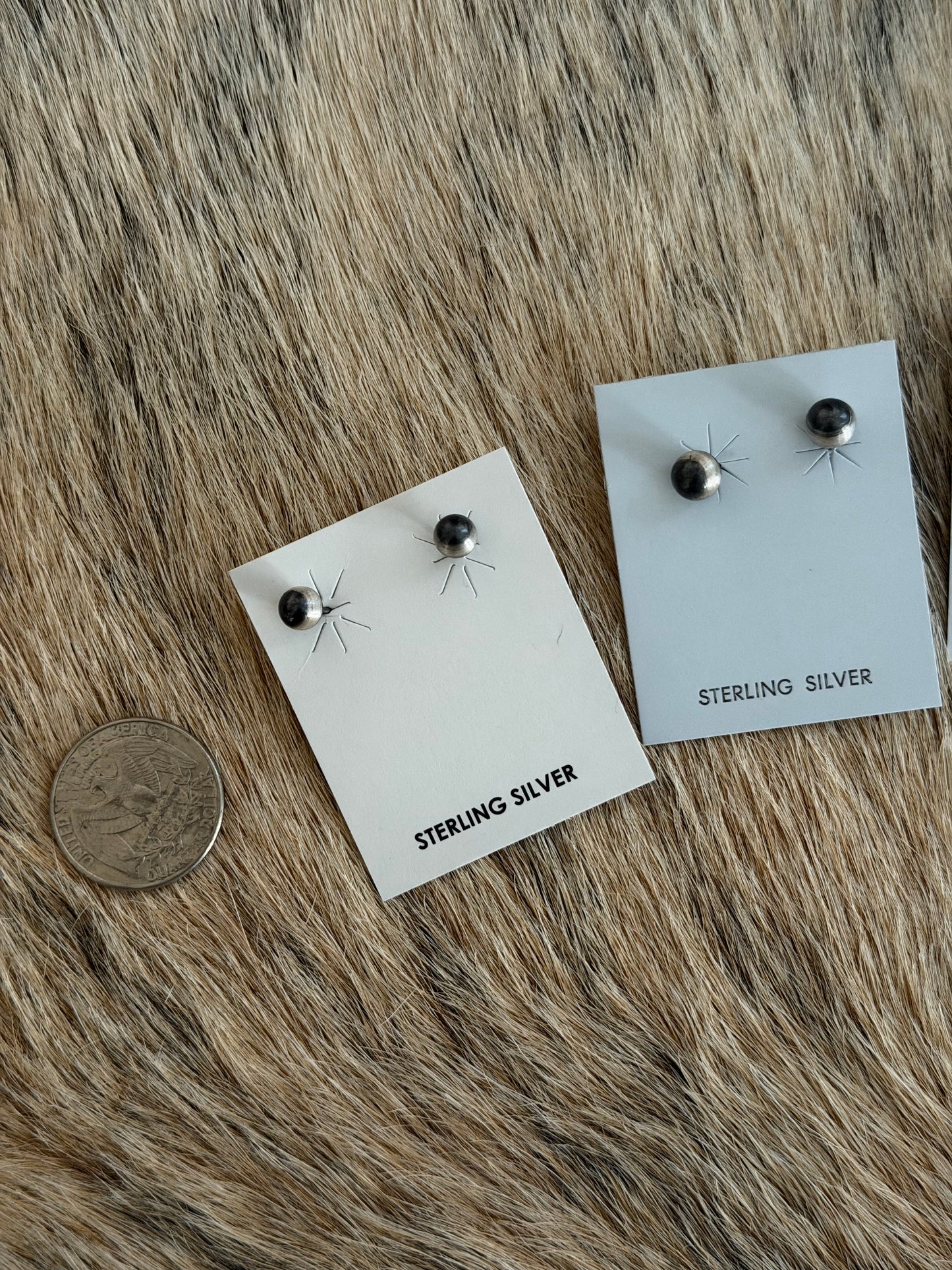 Sterling Pearl Stud Earrings