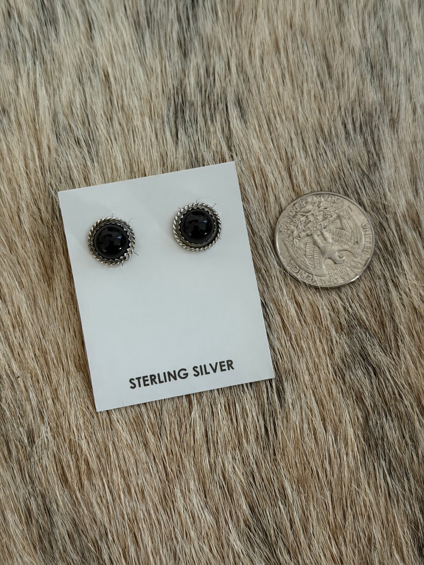 Black Onyx Stud Earrings