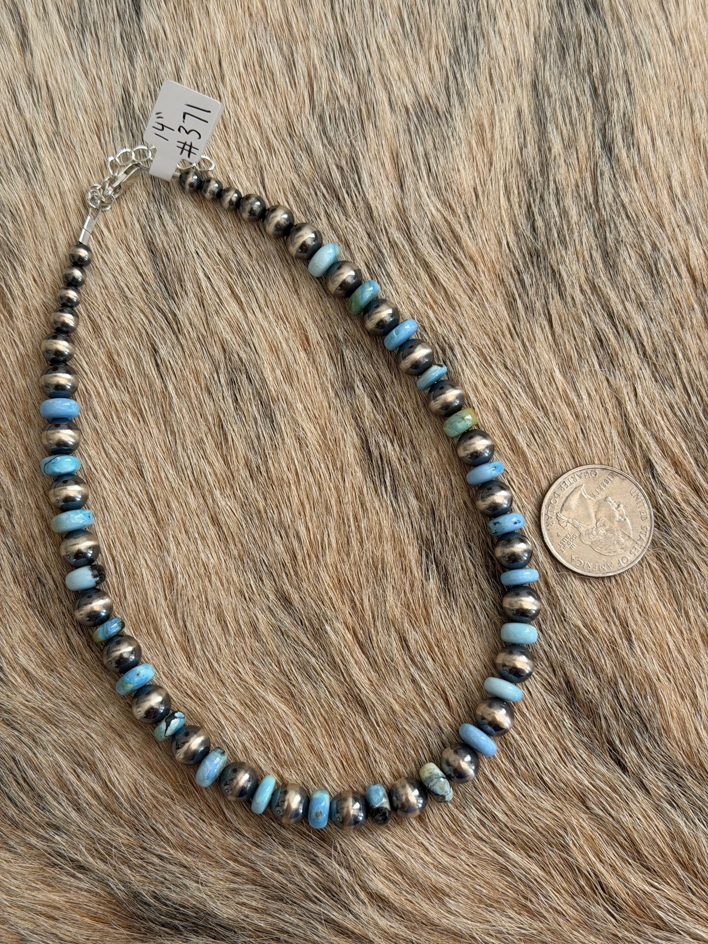 14" 8mm Golden Hills Turquoise Necklace