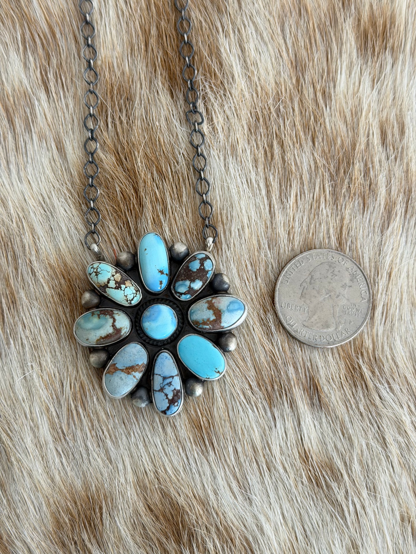 Golden Hills Turquoise Cluster Necklace