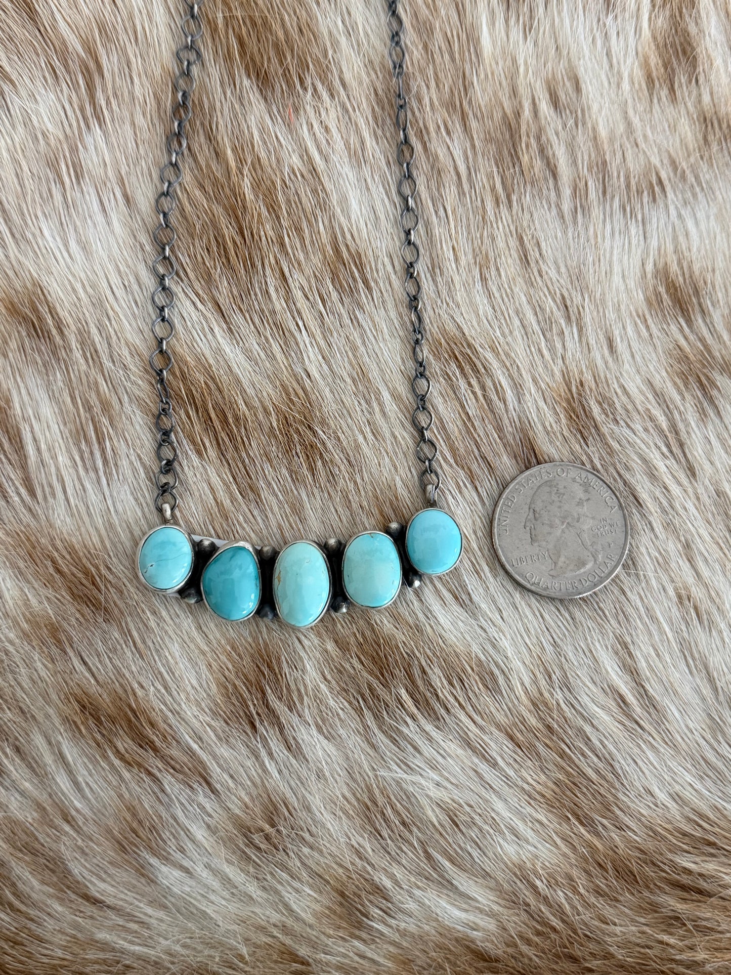 Kingman Turquoise Bar Necklace
