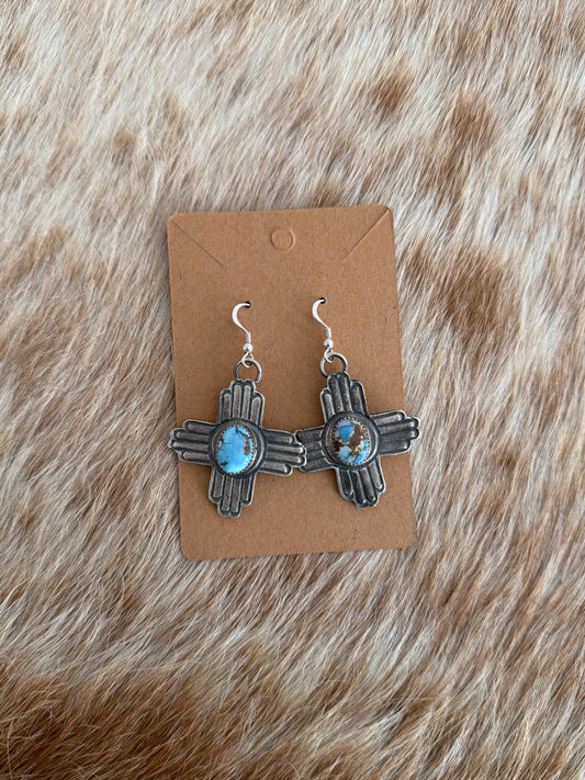 Golden Hills Turquoise Zia Dangle Earrings