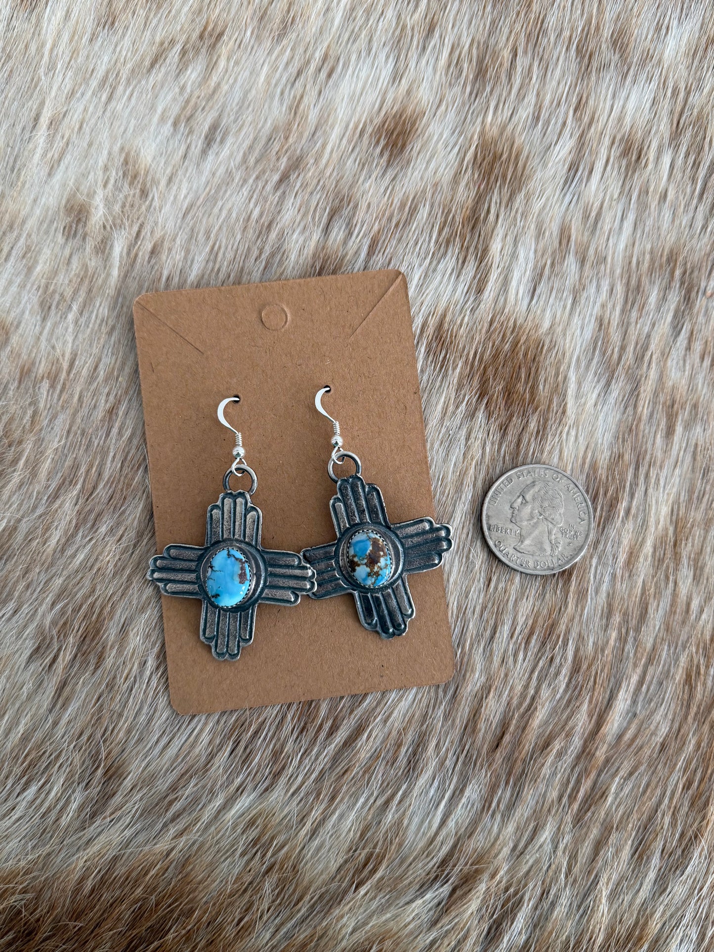 Golden Hills Turquoise Zia Dangle Earrings