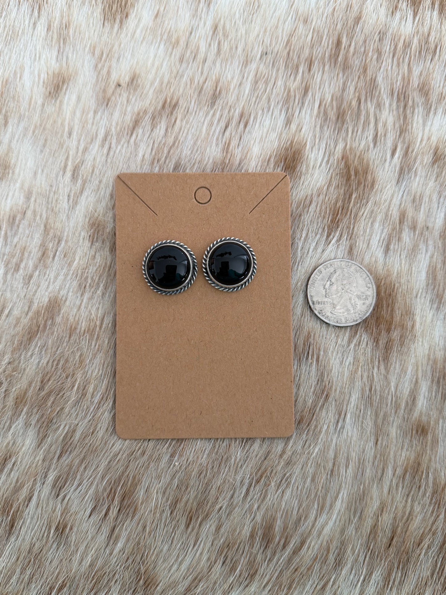 Black Onyx Stud Earrings