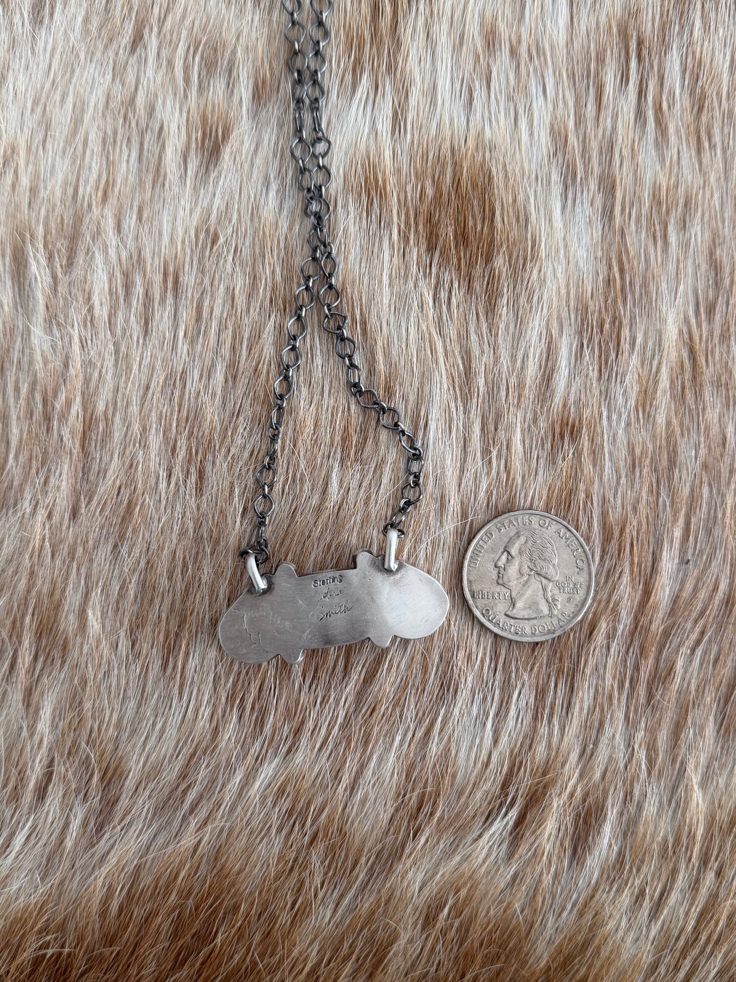 Red Spiny Cluster Bar Necklace