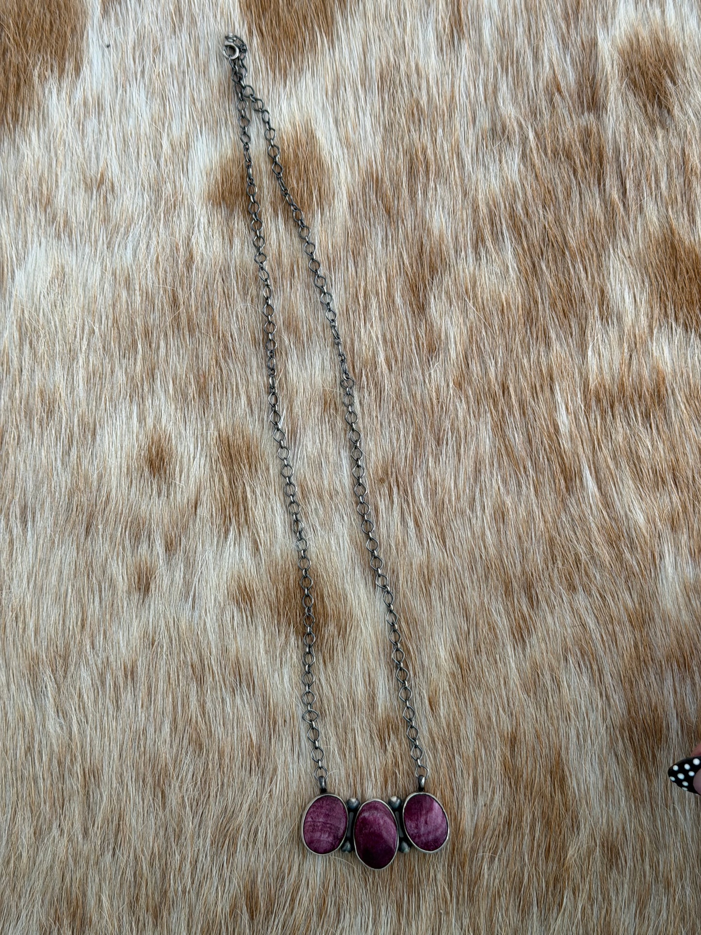Purple Spiny Cluster Bar Necklace