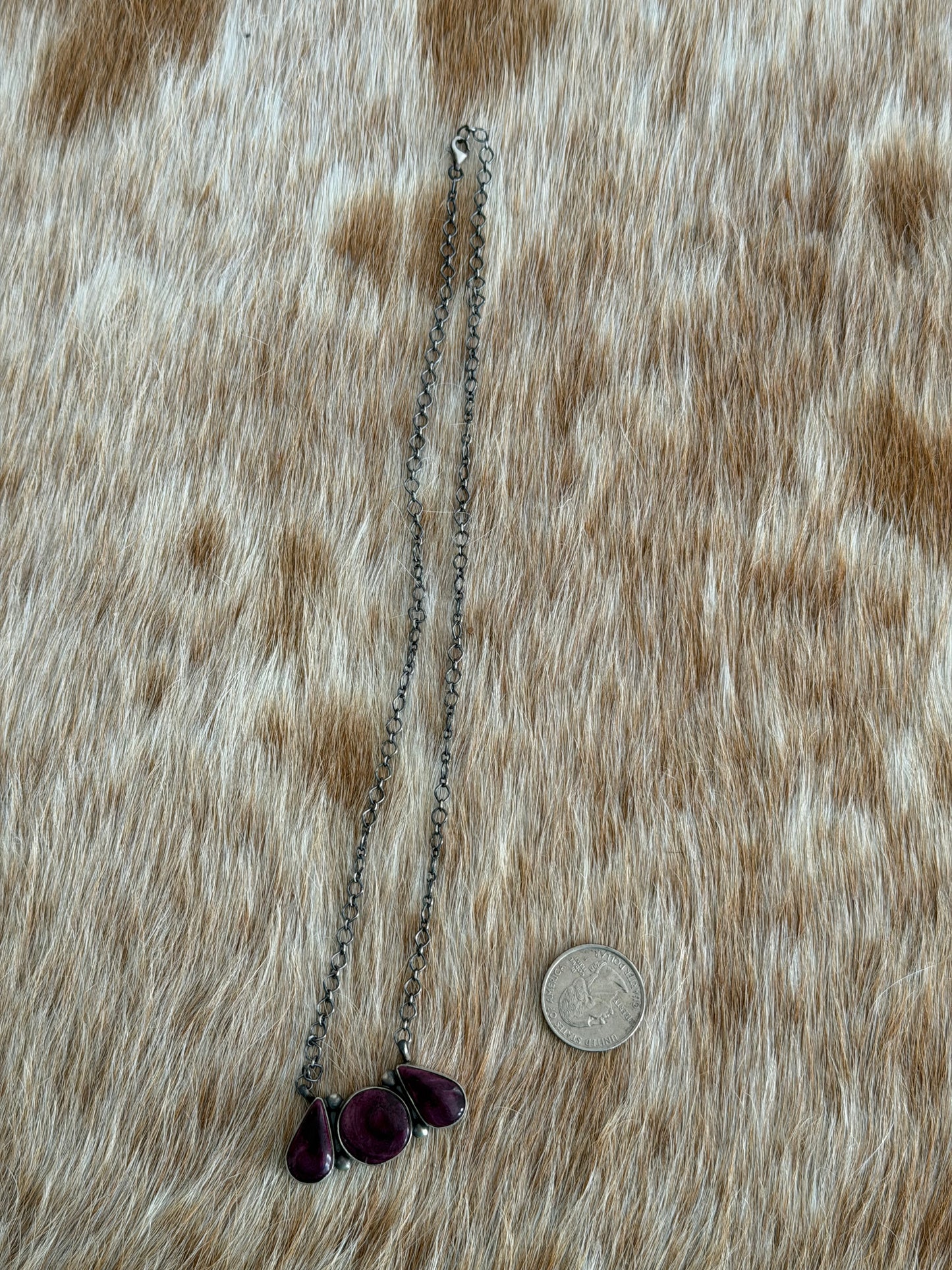 Purple Spiny Cluster Bar Necklace