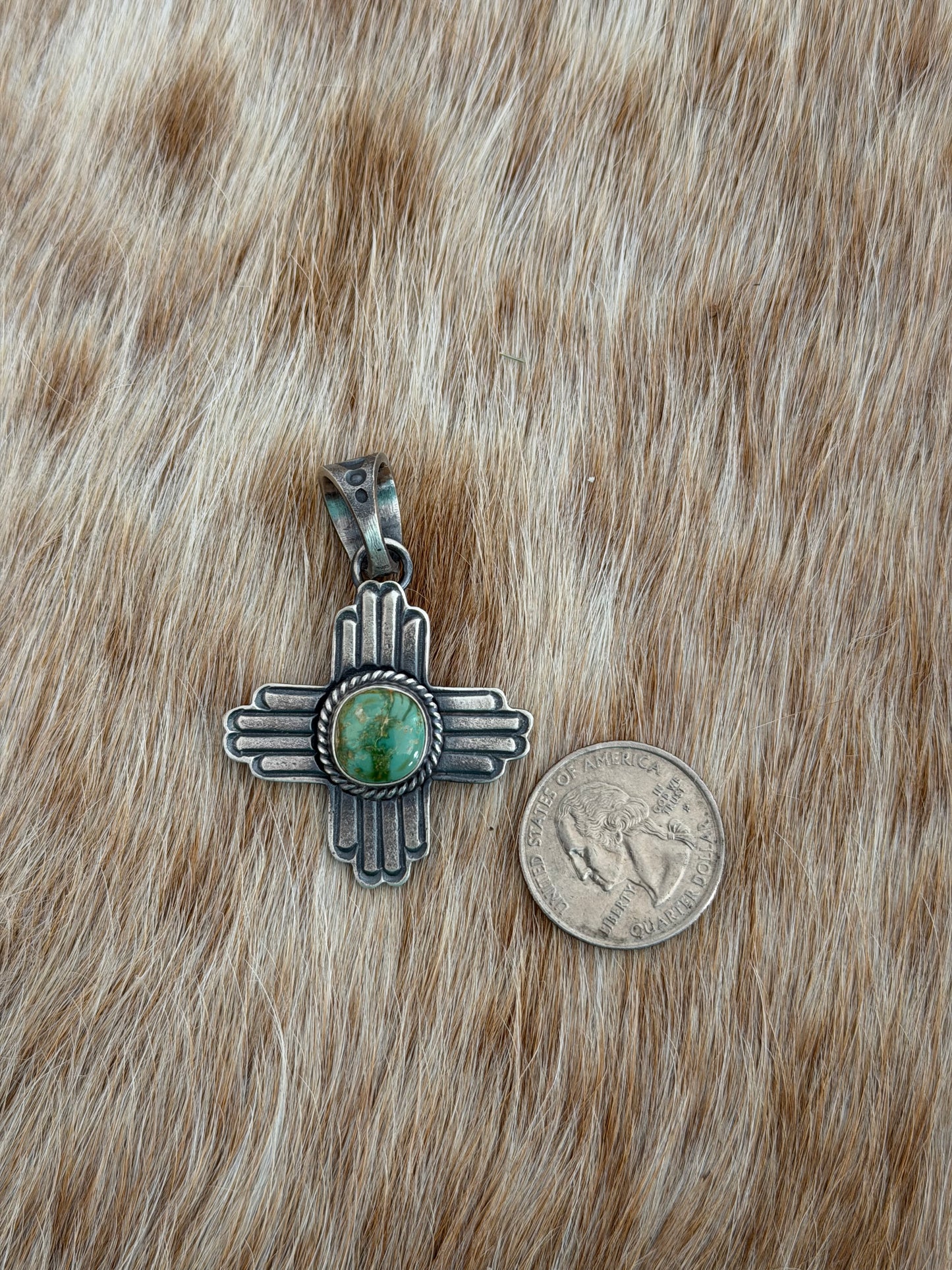 Sonoran Gold Turquoise Zia Pendant