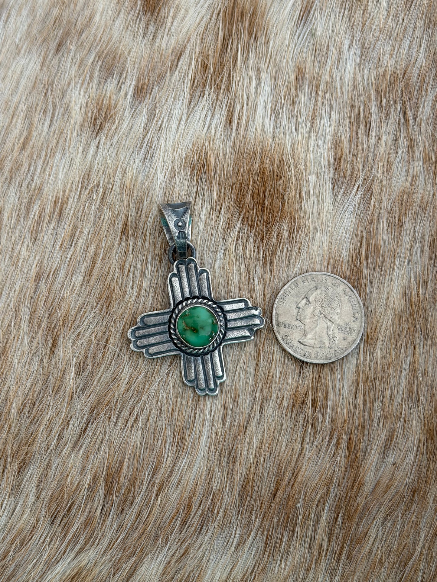 Sonoran Gold Turquoise Zia Pendant