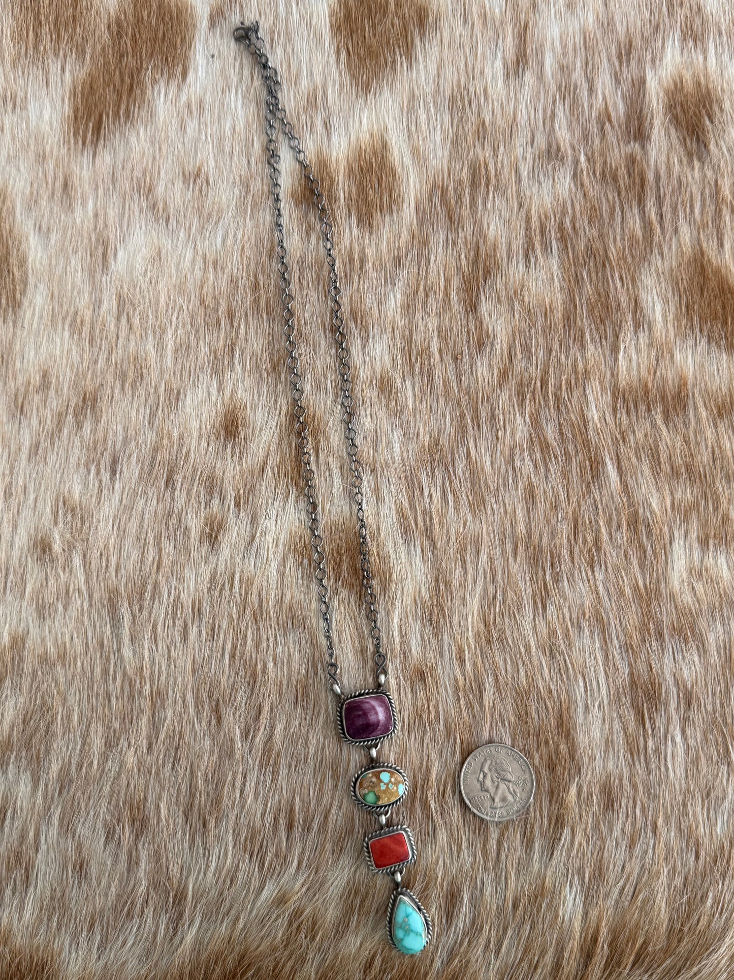 Multi Stone Drop Necklace