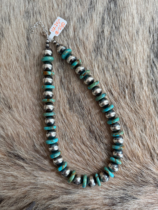 16.25" 12mm Turquoise Necklace