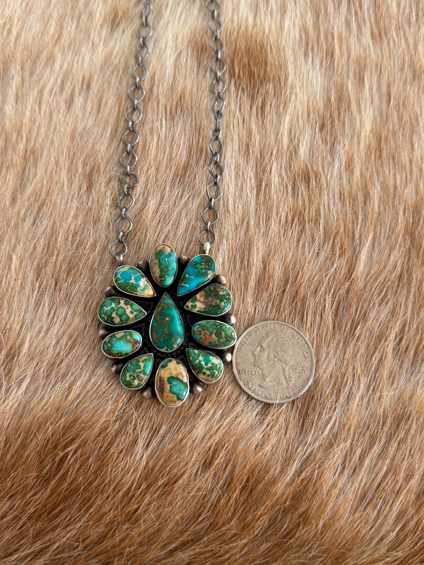 Sonoran Gold Turquoise Cluster Necklace