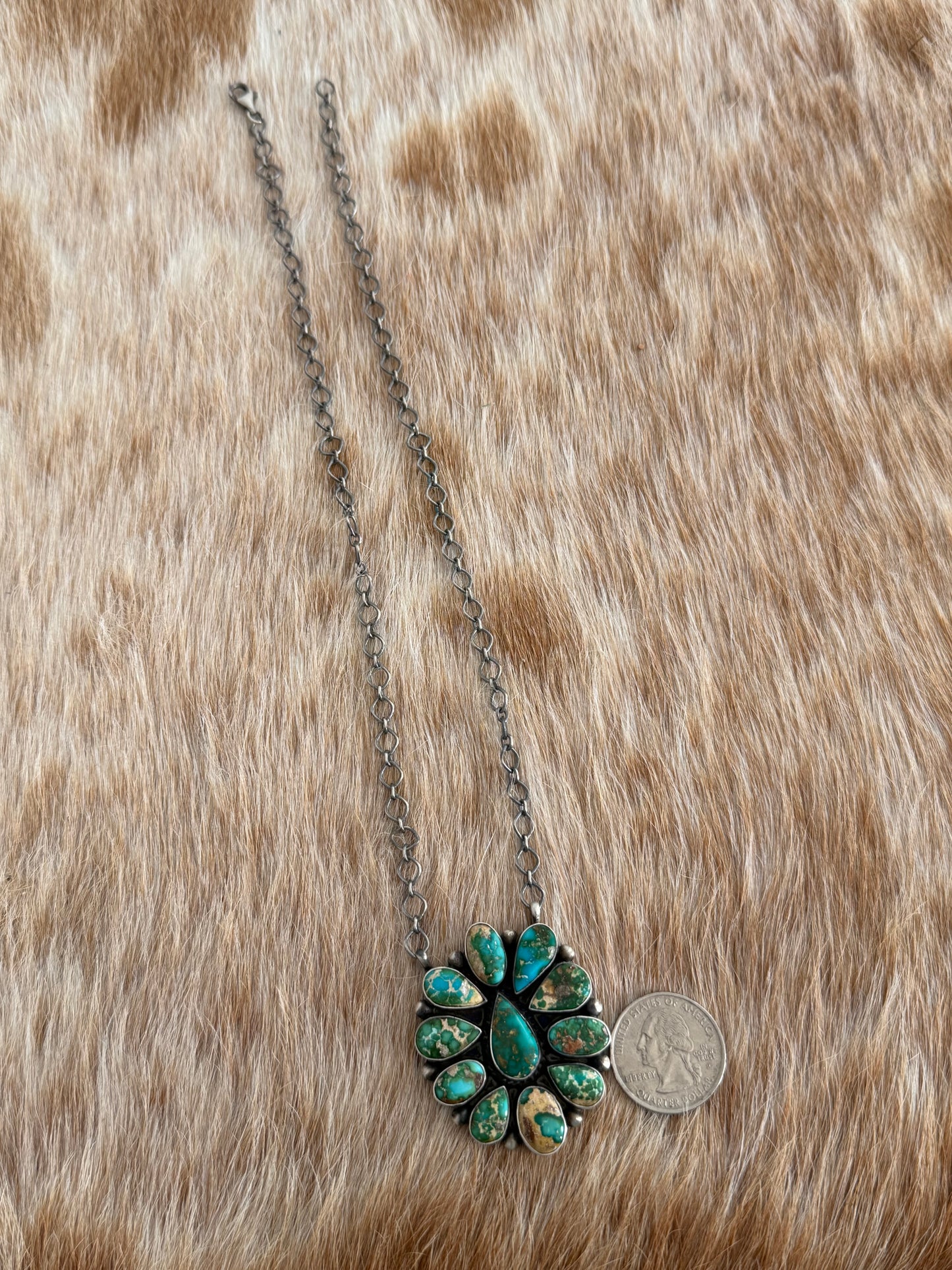 Sonoran Gold Turquoise Cluster Necklace