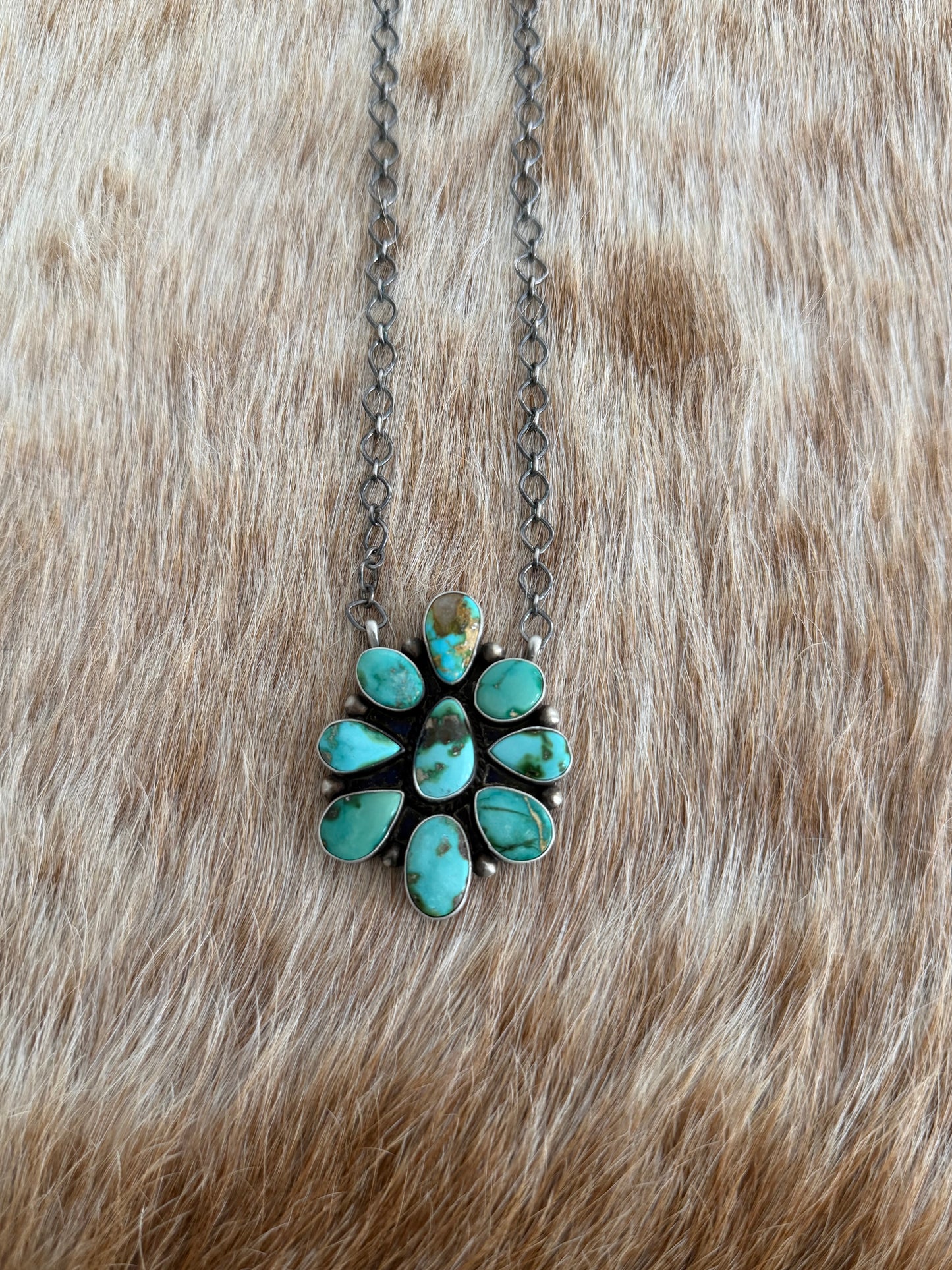 Sonoran Gold Turquoise Cluster Necklace