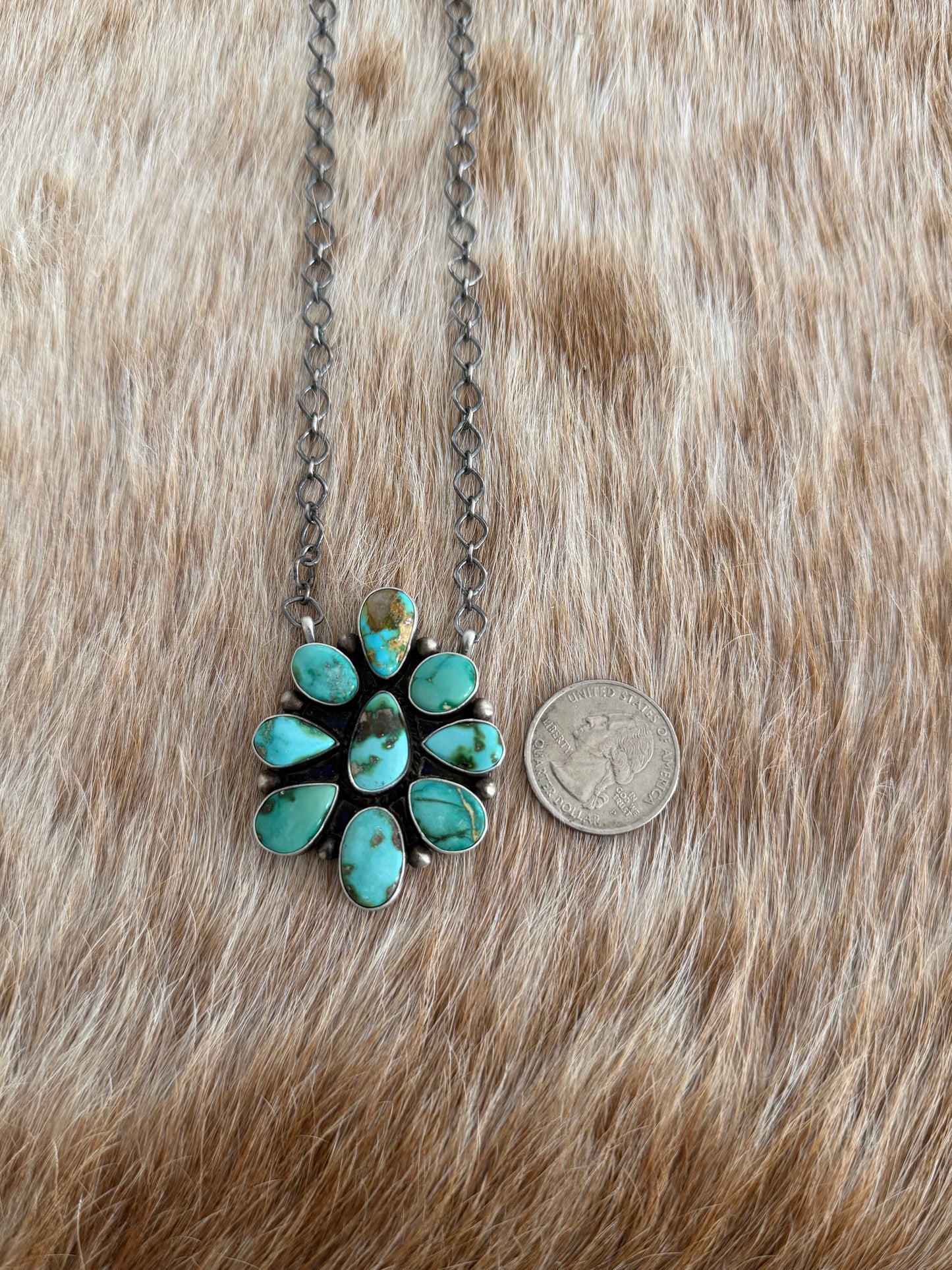 Sonoran Gold Turquoise Cluster Necklace