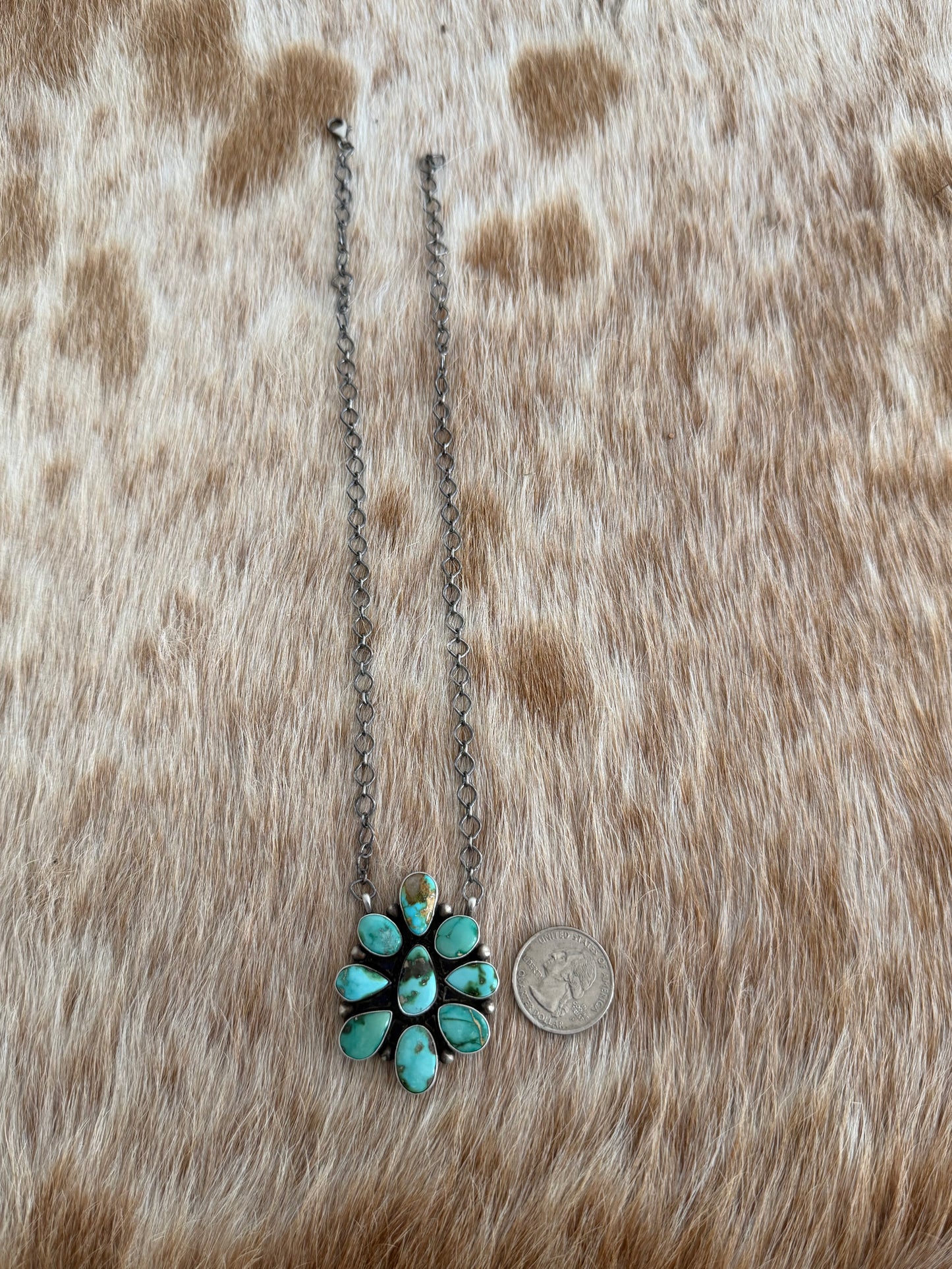 Sonoran Gold Turquoise Cluster Necklace