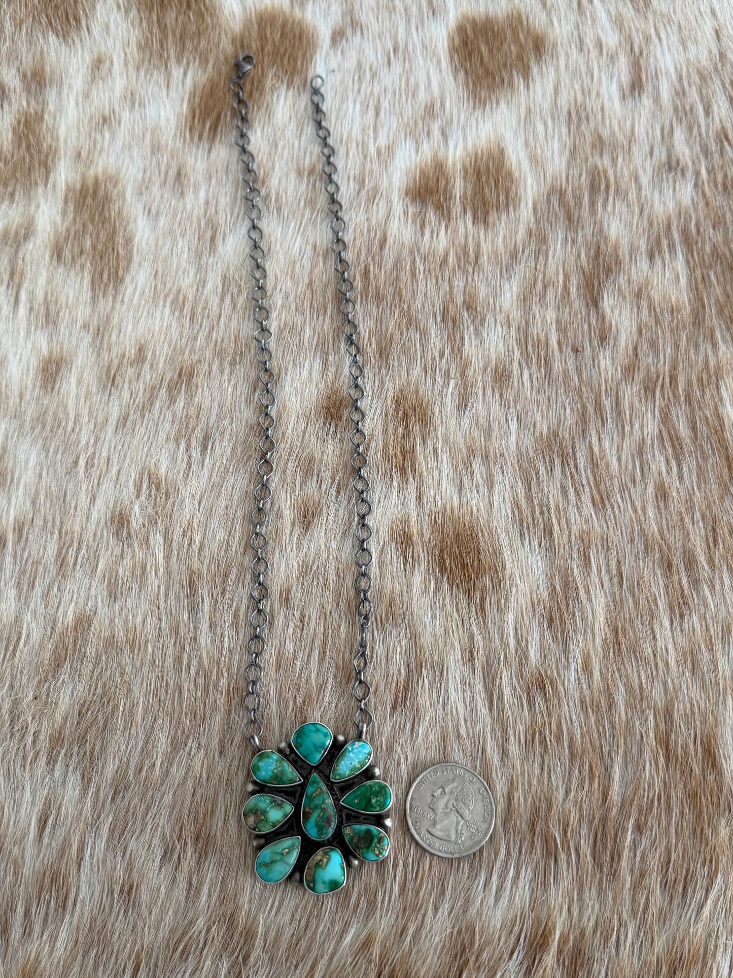 Sonoran Gold Turquoise Cluster Necklace