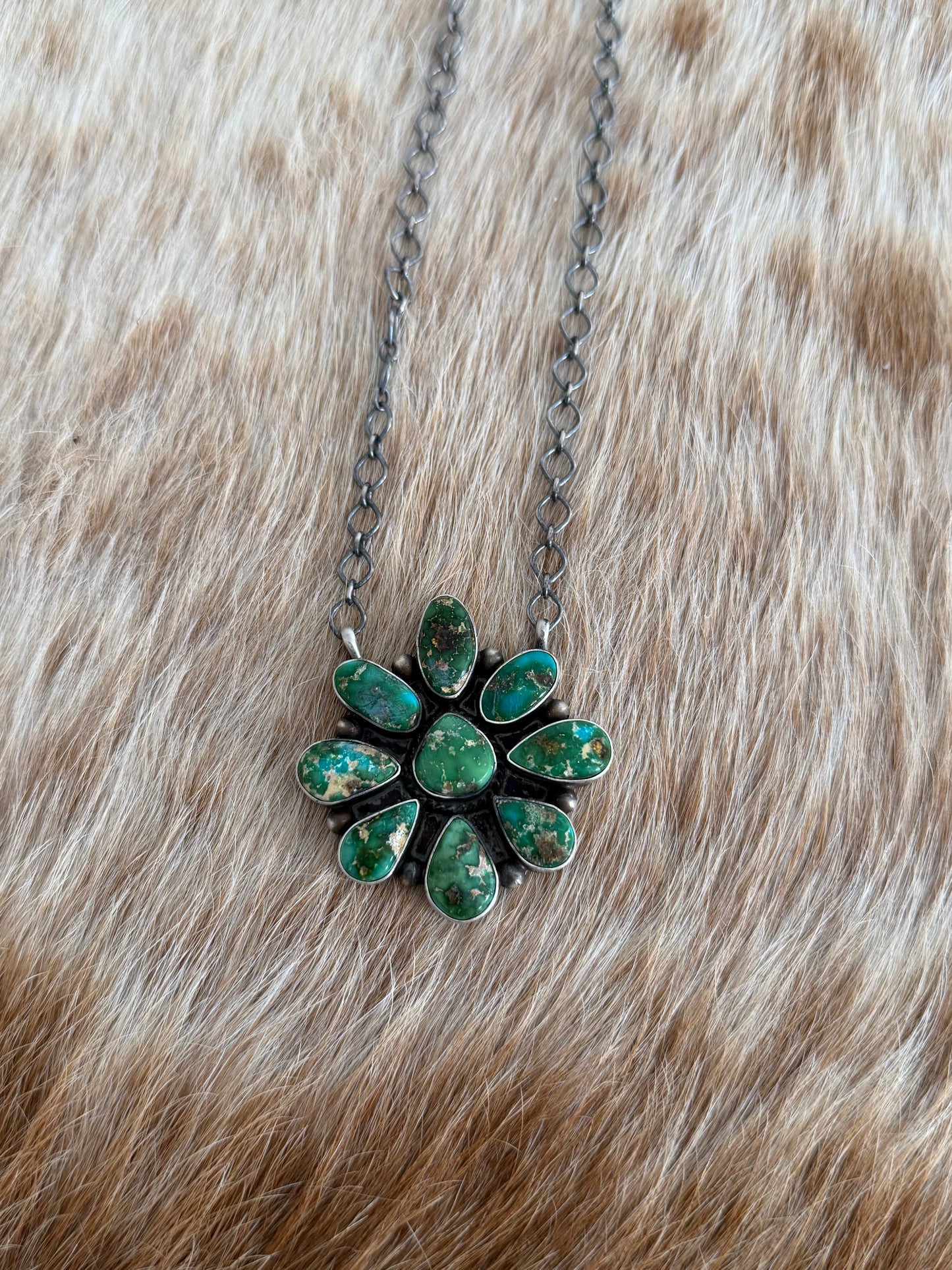 Sonoran Gold Turquoise Cluster Necklace