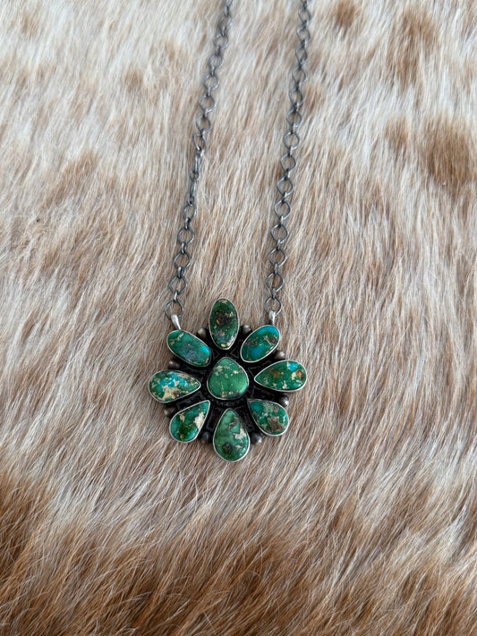 Sonoran Gold Turquoise Cluster Necklace