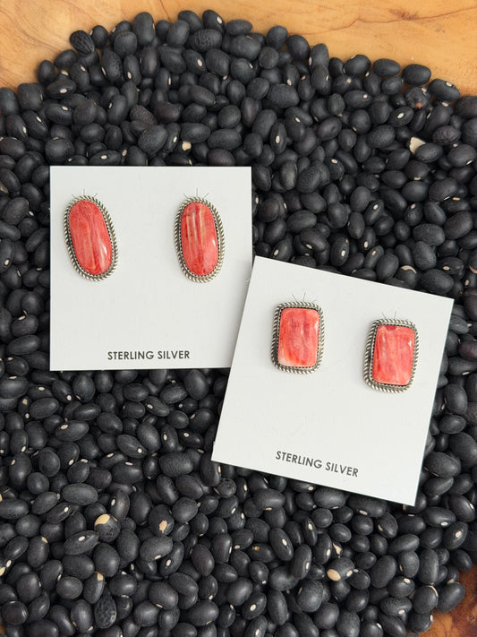 Red Spiny Oyster Shell Earrings