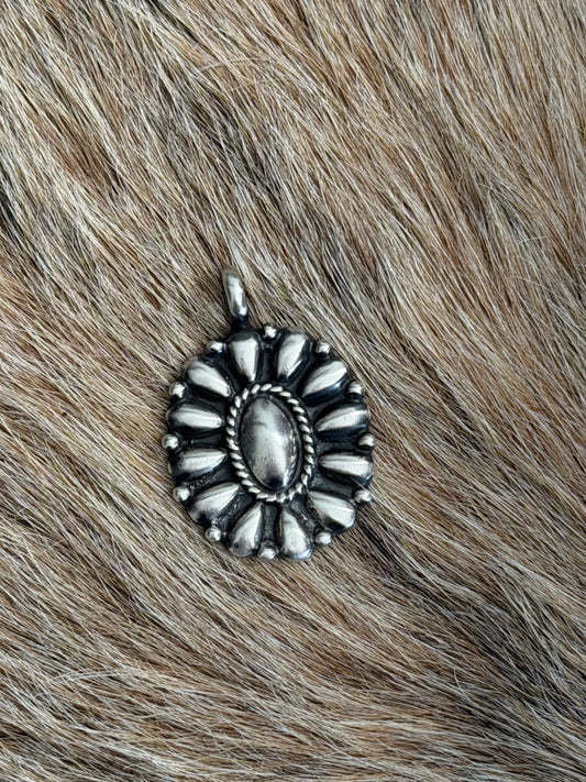 Sterling Silver Concho Pendant