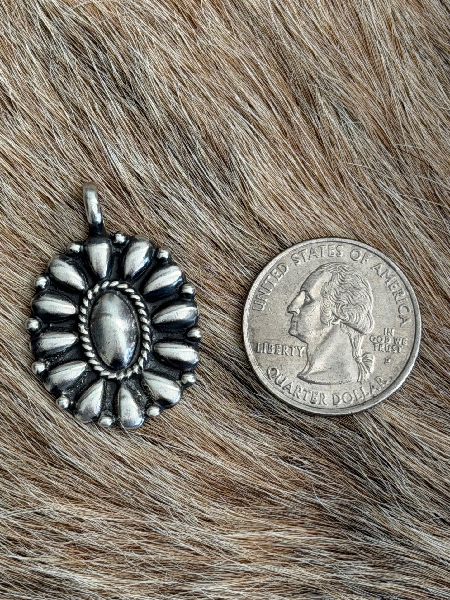 Sterling Silver Concho Pendant