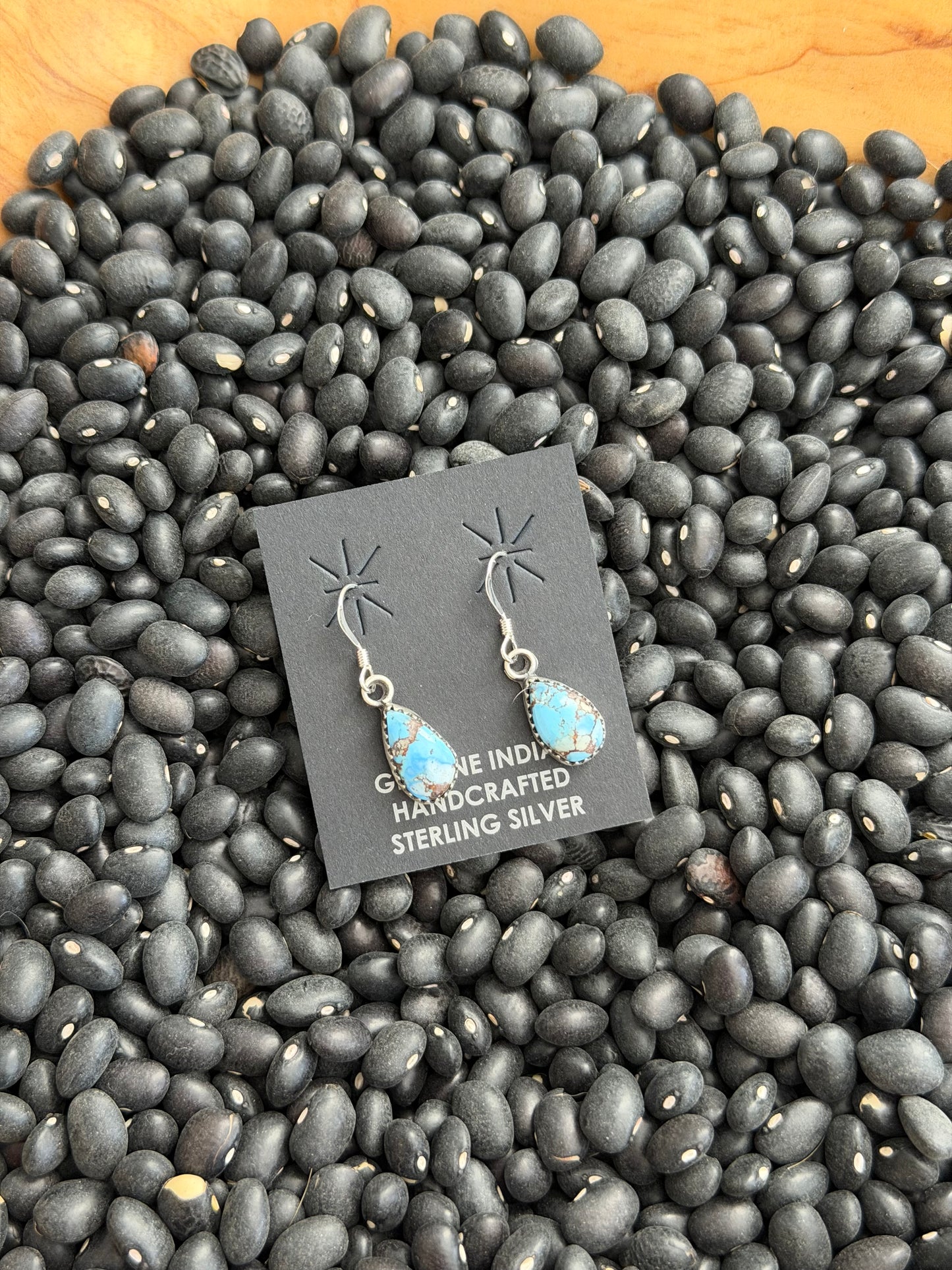 Golden Hills Turquoise Teardrop Dangle Earrings