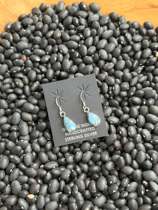 Golden Hills Turquoise Teardrop Dangle Earrings