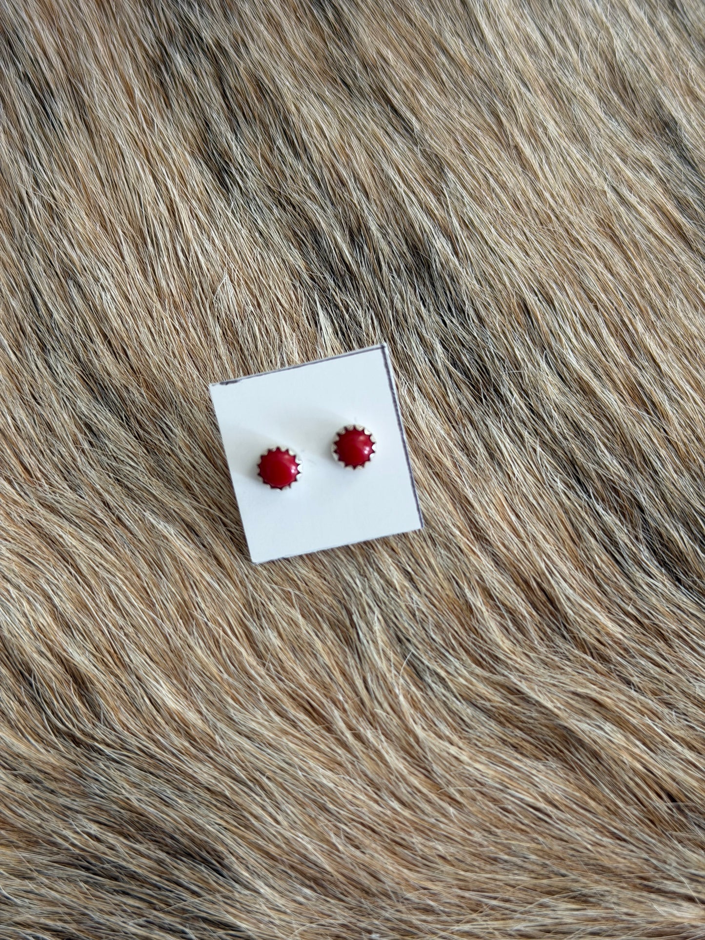 Red Coral Dainty Earrings