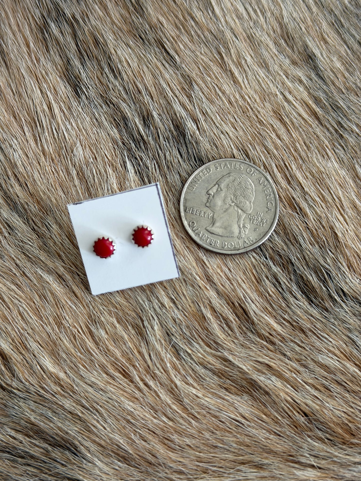 Red Coral Dainty Earrings