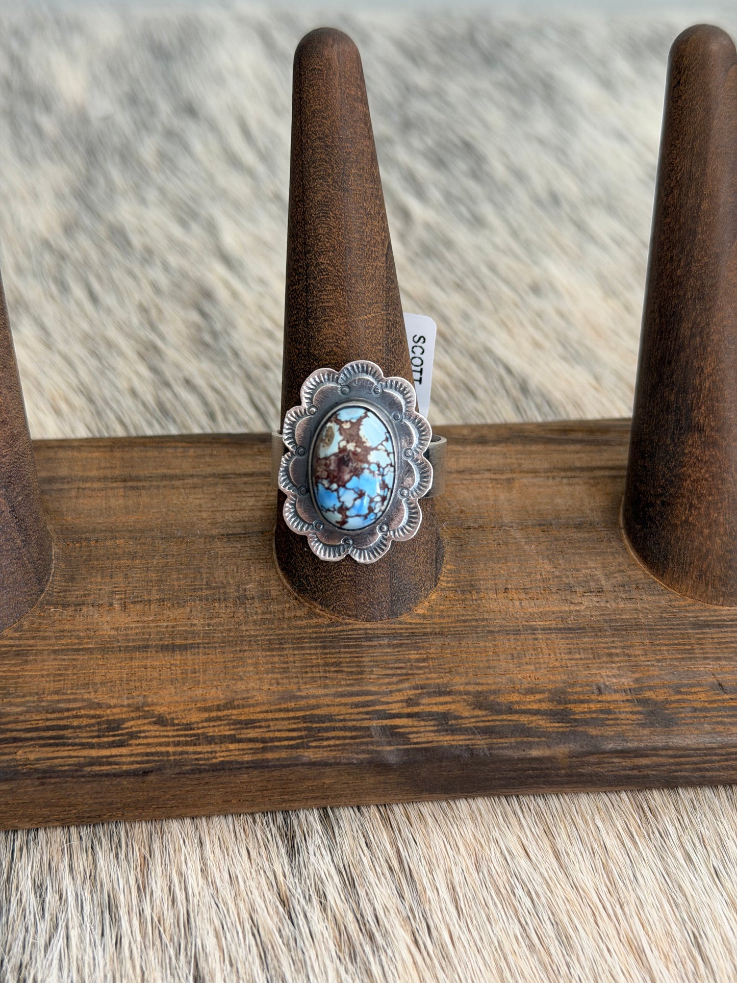 Adjustable Golden Hills Turquoise Ring