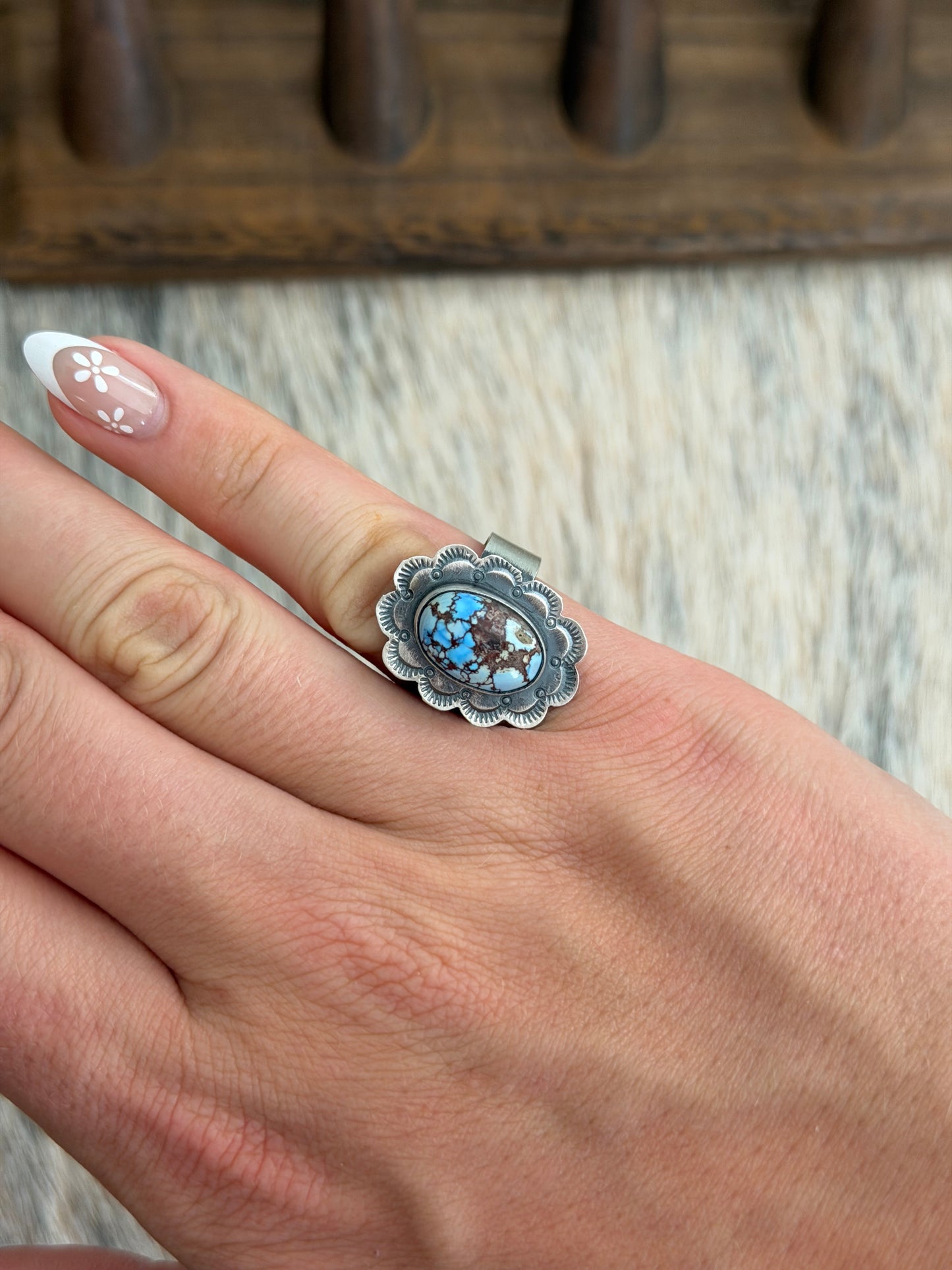 Adjustable Golden Hills Turquoise Ring