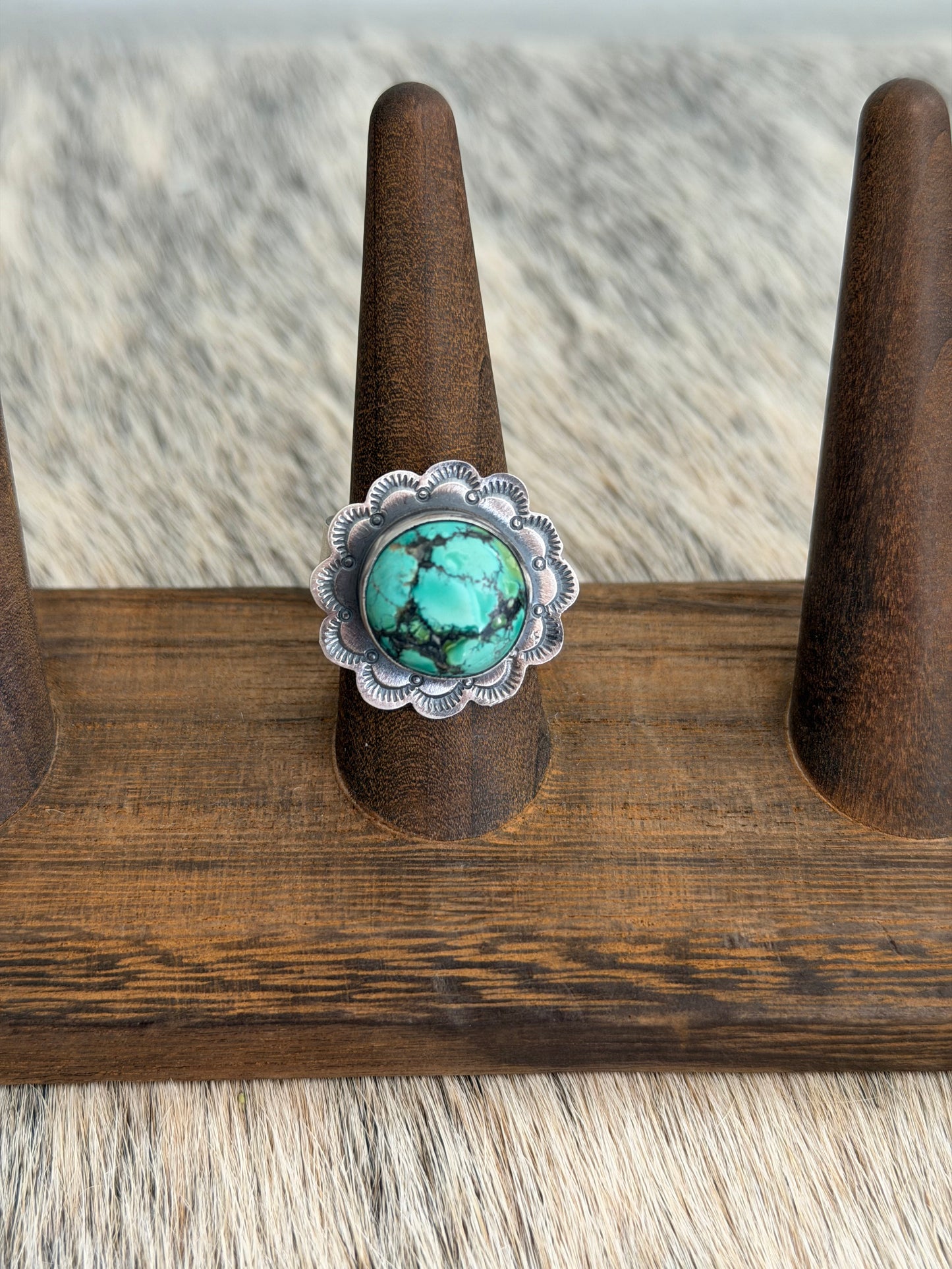 Adjustable Royston Turquoise Ring